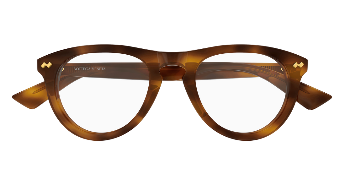Lunettes de vue bottega veneta bv1507o 007 havana round/oval/panthos unisex taille 52mm - Vue détaillée