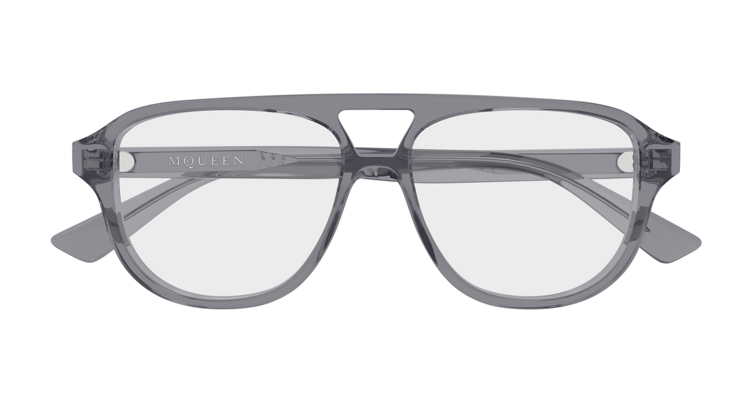 Brillen alexander mcqueen am0574o 005 gris pilot/navigator unisex größe 54mm - Detailansicht