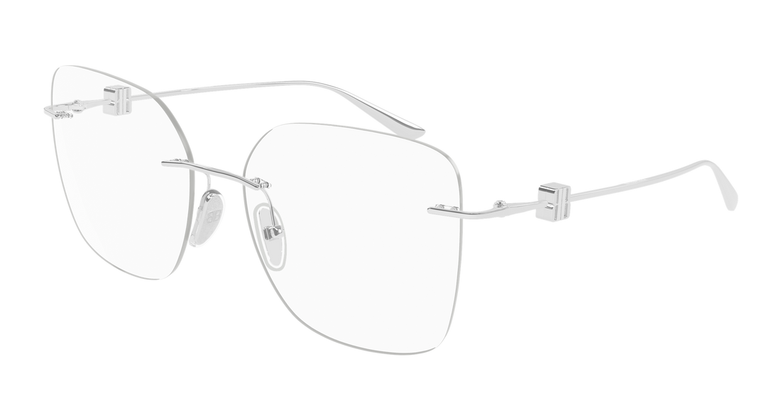 Brillen balenciaga bb0537o 001 plateado rectangular / squared femenino größe 58mm - Hauptansicht
