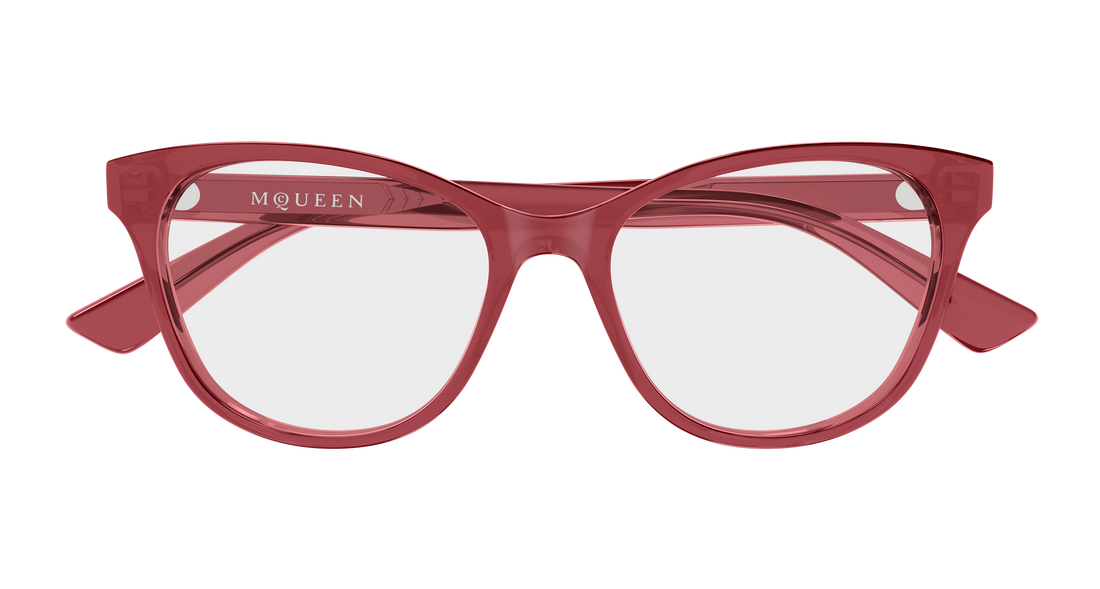 Brillen alexander mcqueen am0576o 011 rojo cat eye femenino größe 54mm - Detailansicht