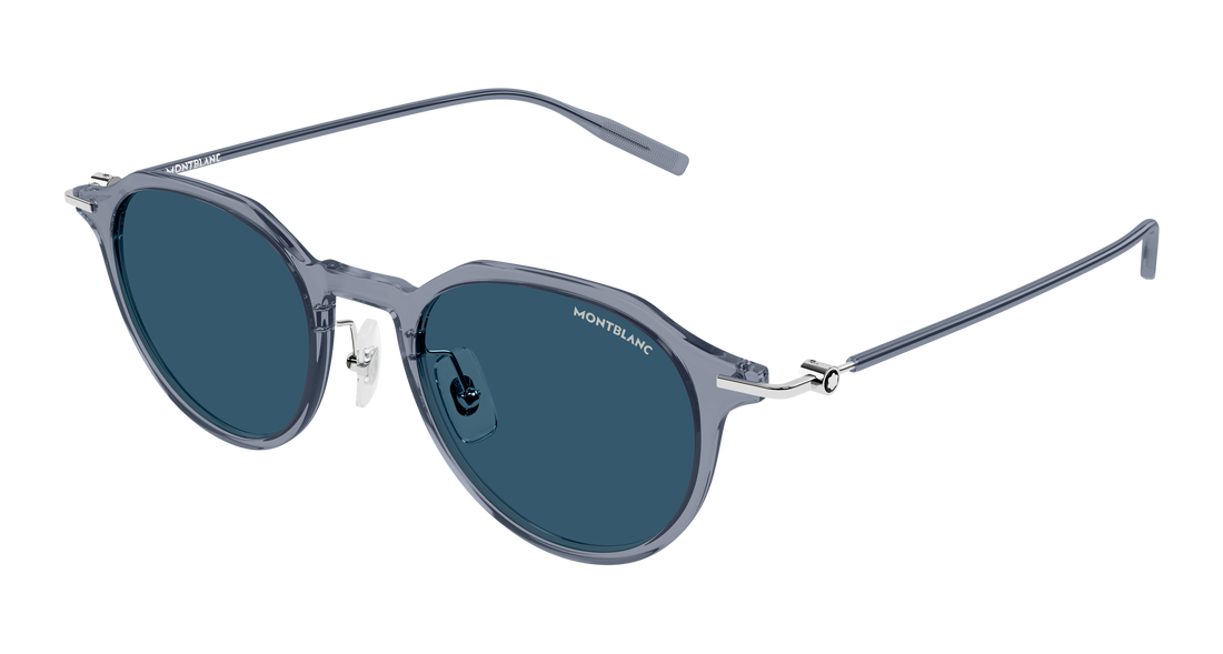 Sonnenbrillen montblanc mb0355s 011 gris round/oval/panthos masculino größe 49mm - Hauptansicht