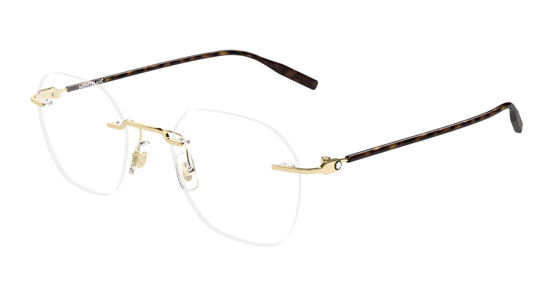 Occhiali da vista montblanc mb0471o 003 dorado round/oval/panthos masculino taglia 50mm - Vista principale