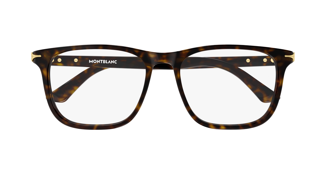 Brillen montblanc mb0520ol 002 havana rectangular / squared masculino größe 56mm - Detailansicht