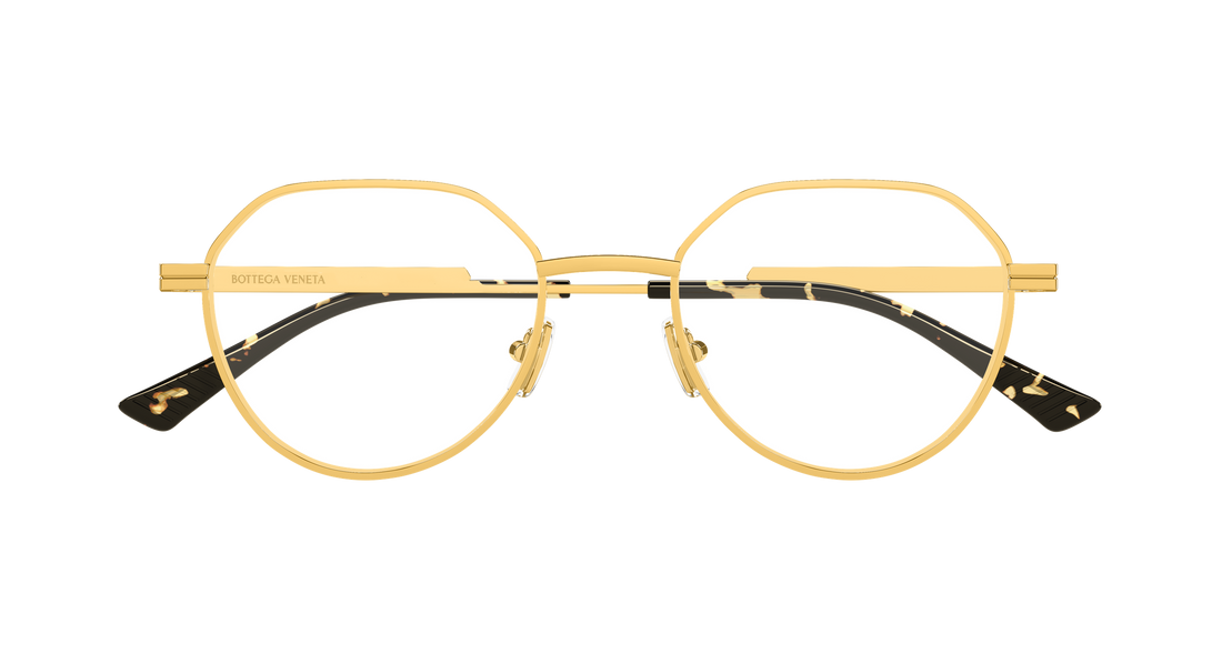 Prescription glasses bottega veneta bv1468o 001 dorado round/oval/panthos unisex size 51mm - Detailed view