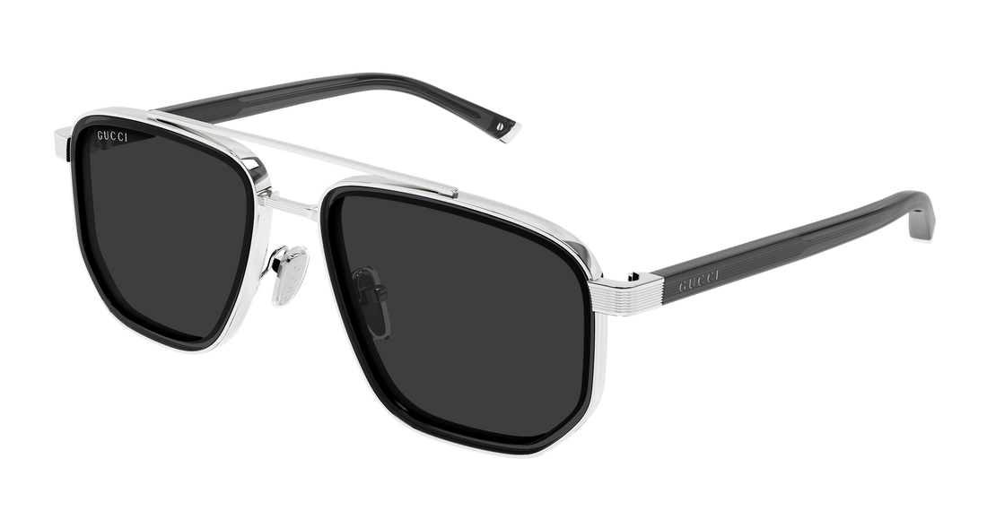 Sunglasses gucci gg2073s 001 plateado rectangular / squared masculino size 55mm - Main view