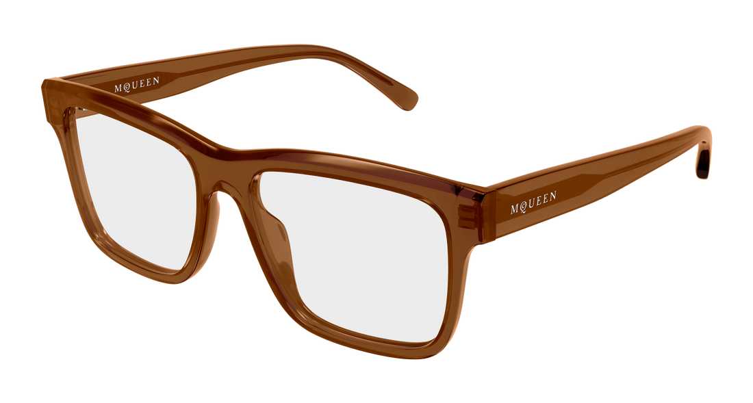 Brillen alexander mcqueen am0582o 004 marron rectangular / squared unisex größe 54mm - Hauptansicht