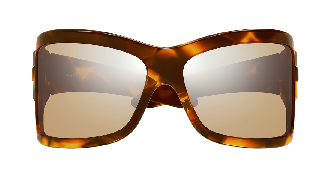 Lunettes de soleil bottega veneta bv1528s 001 havana rectangular / squared femenino taille 74mm - Vue détaillée
