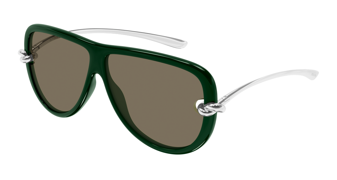 Lunettes de soleil bottega veneta bv1513s 004 verde pilot/navigator unisex taille 61mm - Vue principale