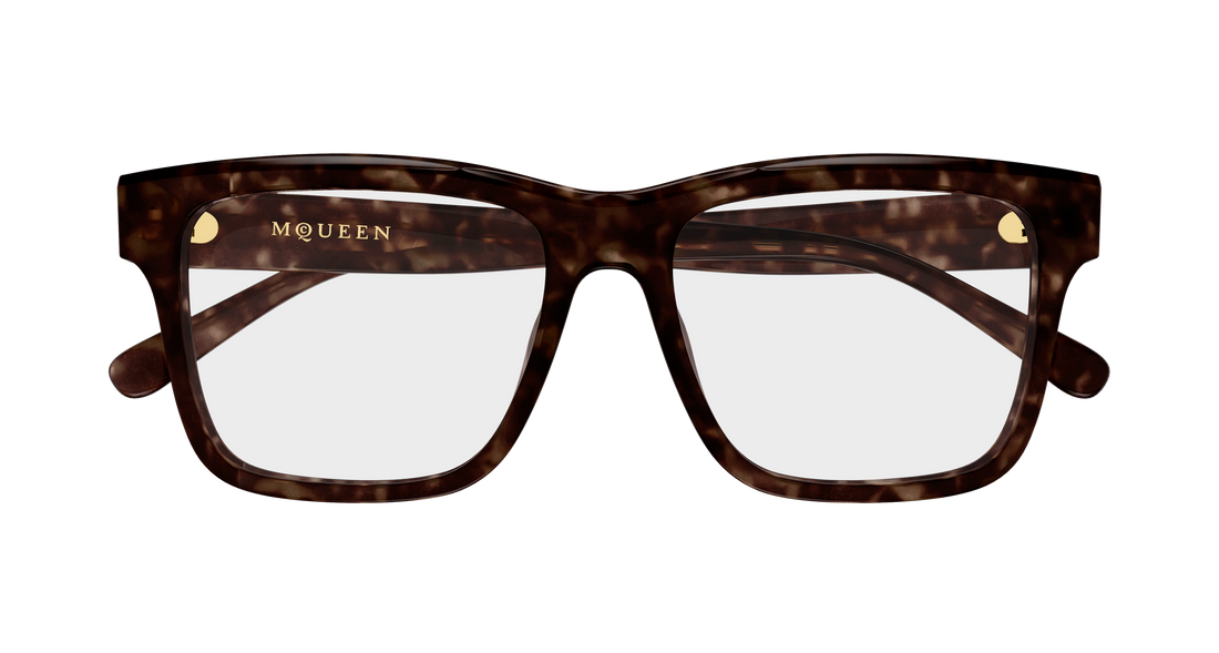 Brillen alexander mcqueen am0582o 002 havana rectangular / squared unisex größe 54mm - Detailansicht