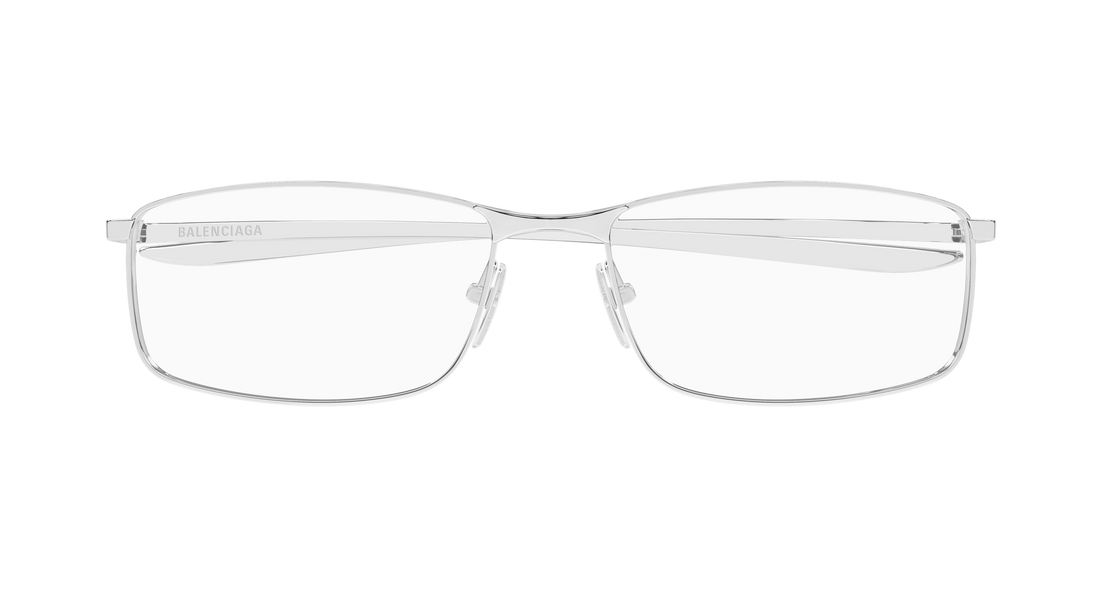 Prescription glasses balenciaga bb0496o 001 plateado rectangular / squared masculino size 60mm - Detailed view