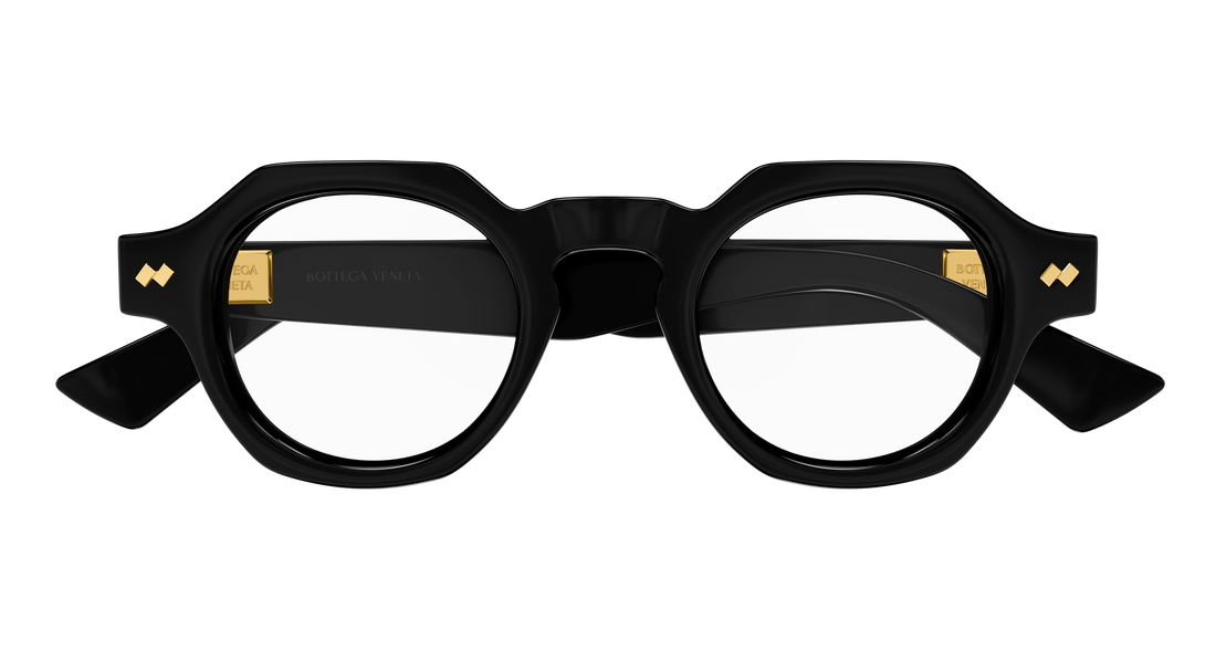 Lunettes de vue bottega veneta bv1487o 006 negro round/oval/panthos unisex taille 44mm - Vue détaillée