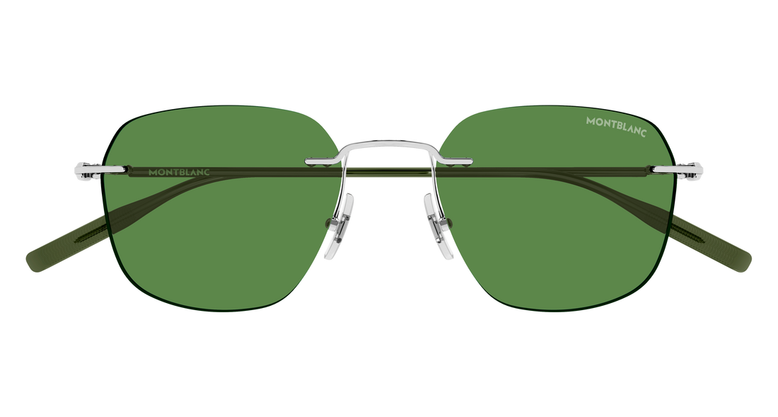 Lunettes de soleil montblanc mb0430s 005 plateado rectangular / squared masculino taille 53mm - Vue détaillée