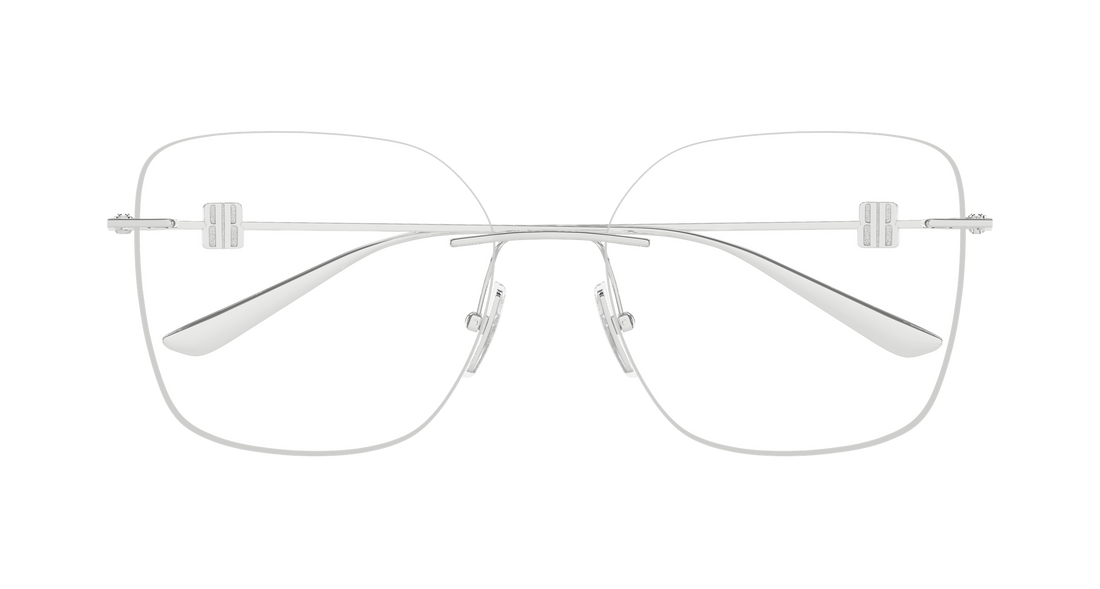Brillen balenciaga bb0537o 001 plateado rectangular / squared femenino größe 58mm - Detailansicht