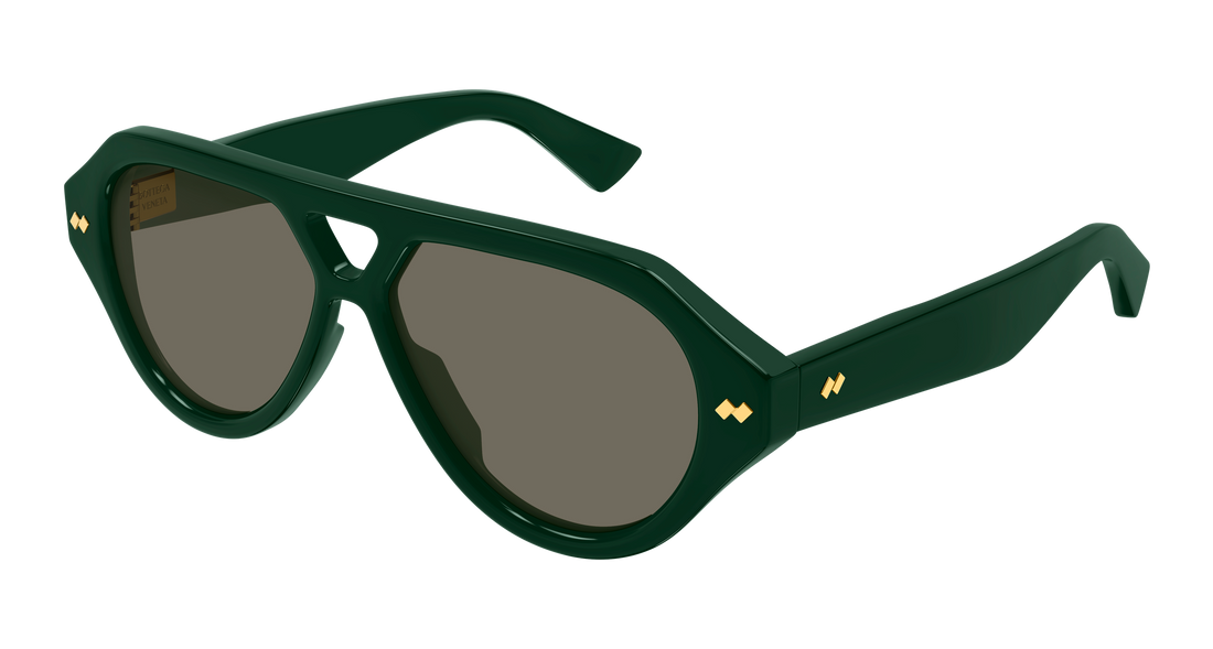 Lunettes de soleil bottega veneta bv1485s 005 verde pilot/navigator unisex taille 56mm - Vue principale