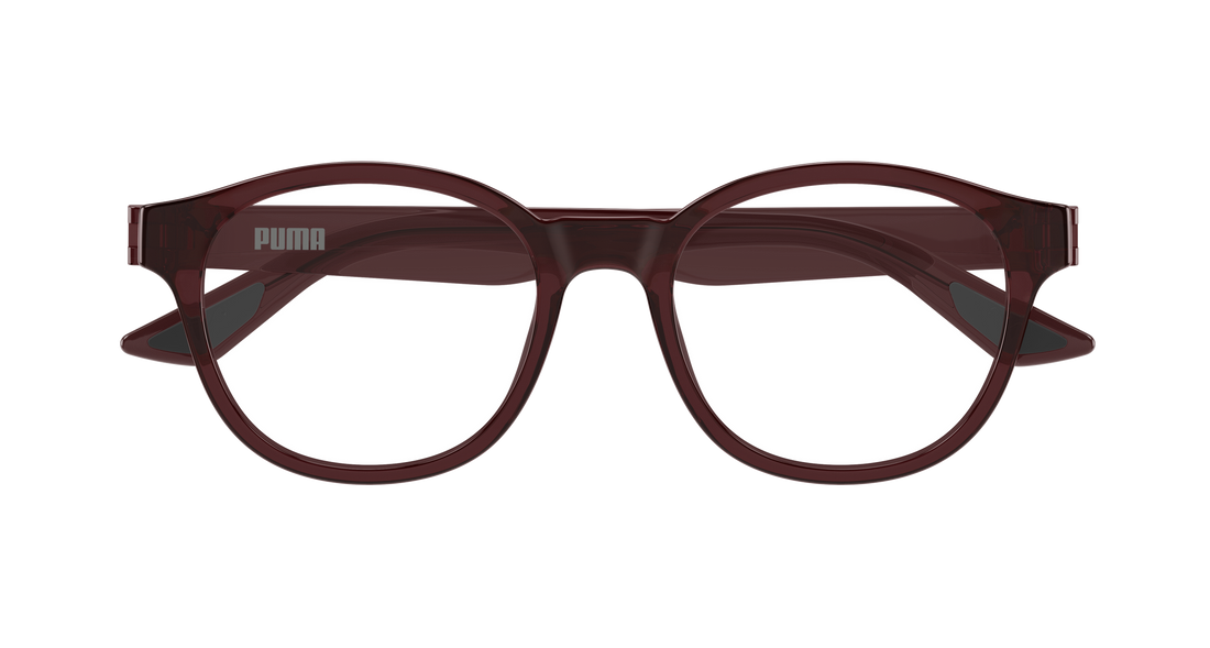 Occhiali da vista puma pu0540o 003 marron round/oval/panthos masculino taglia 50mm - Vista dettagliata