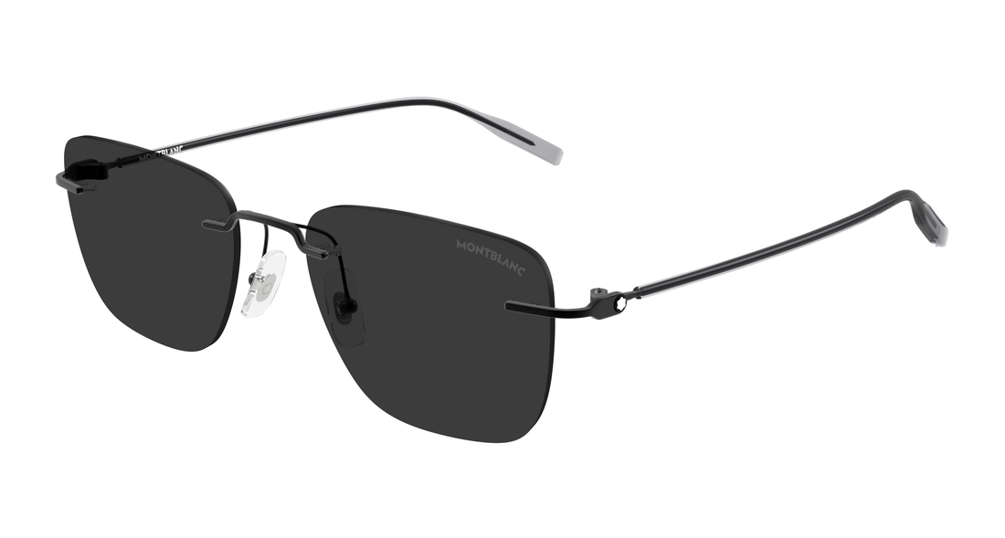 Lunettes de soleil montblanc mb0470s 001 negro rectangular / squared masculino taille 54mm - Vue principale