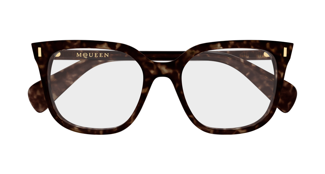 Brillen alexander mcqueen am0585o 002 havana rectangular / squared femenino größe 53mm - Detailansicht