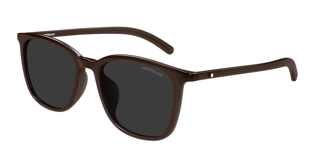 Lunettes de soleil montblanc mb0487sa 002 marron rectangular / squared masculino taille 56mm - Vue principale