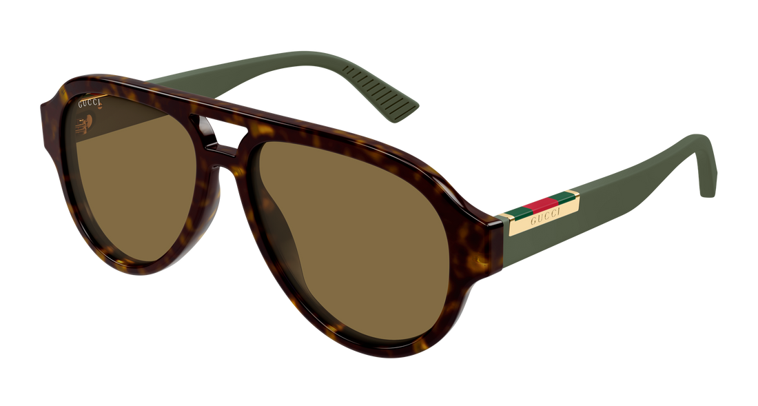 Sunglasses gucci gg2088s 004 havana pilot/navigator masculino size 55mm - Main view