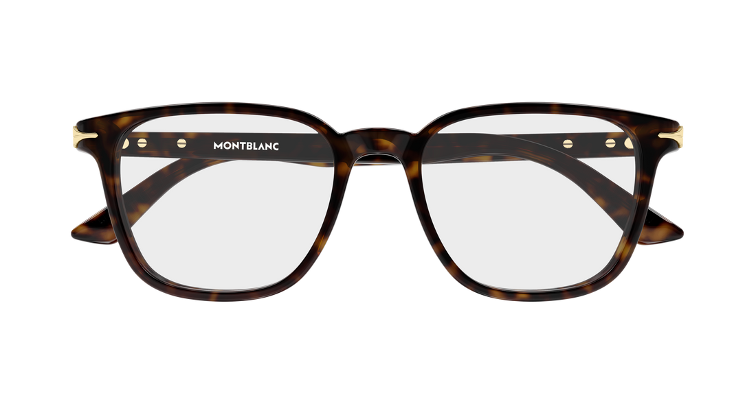 Brillen montblanc mb0517o 002 havana rectangular / squared masculino größe 52mm - Detailansicht