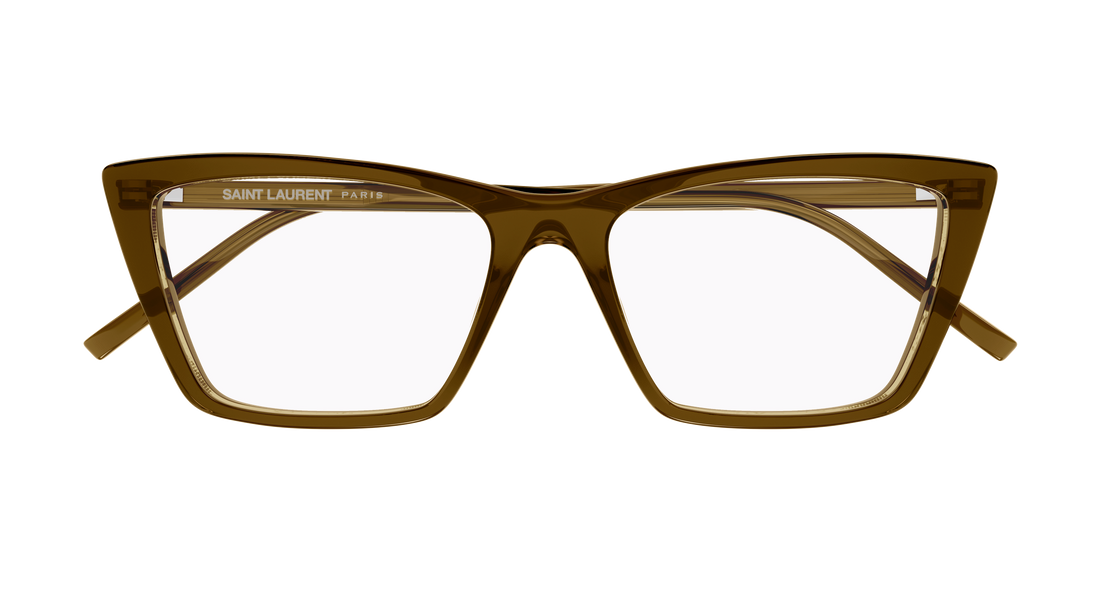 Lunettes de vue saint laurent sl 737 mica thin opt 009 marron rectangular / squared femenino taille 54mm - Vue détaillée