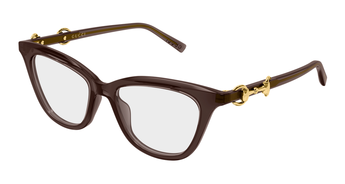 Brillen gucci gg2218o 008 marron cat eye femenino größe 52mm - Hauptansicht