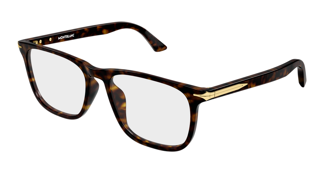 Brillen montblanc mb0520ol 002 havana rectangular / squared masculino größe 56mm - Hauptansicht