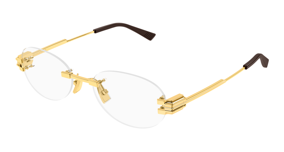 Lunettes de vue bottega veneta bv1512o 001 dorado round/oval/panthos unisex taille 53mm - Vue principale