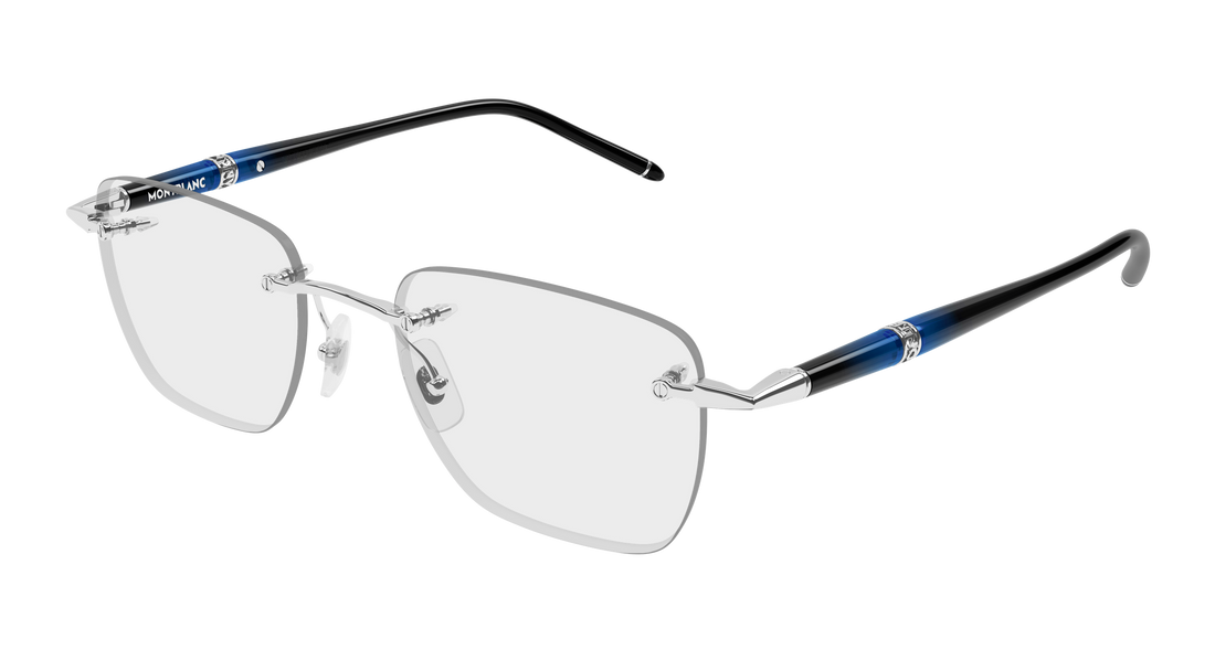 Brillen montblanc mb0346o 006 plateado rectangular / squared masculino größe 53mm - Hauptansicht