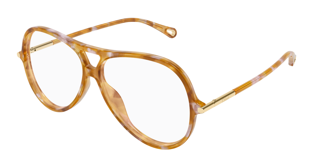 Lunettes de vue chloé ch0398o 004 havana round/oval/panthos femenino taille 59mm - Vue principale