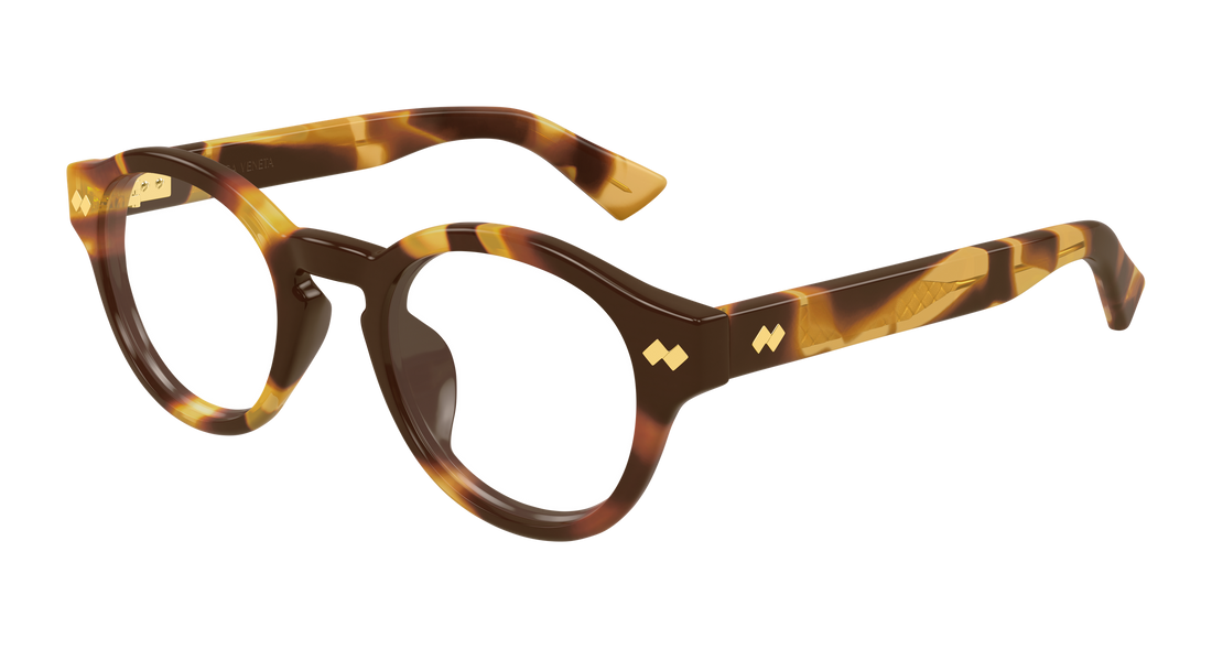 Prescription glasses bottega veneta bv1444oa 002 havana round/oval/panthos unisex size 49mm - Main view