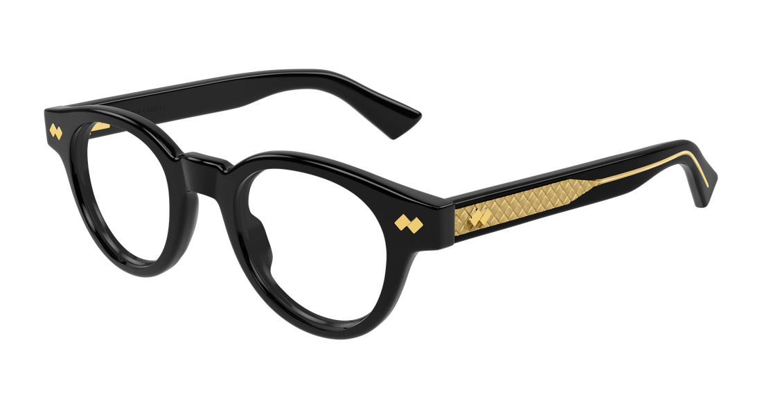 Prescription glasses bottega veneta bv1443o 001 negro round/oval/panthos unisex size 45mm - Main view