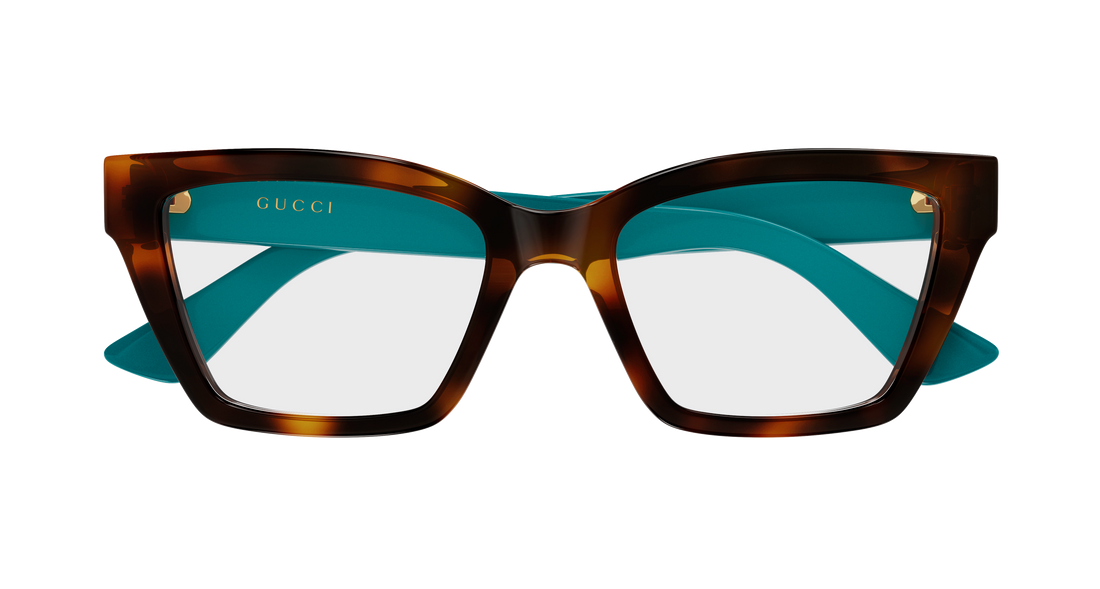 Lunettes de vue gucci gg1715o 019 havana cat eye femenino taille 53mm - Vue détaillée