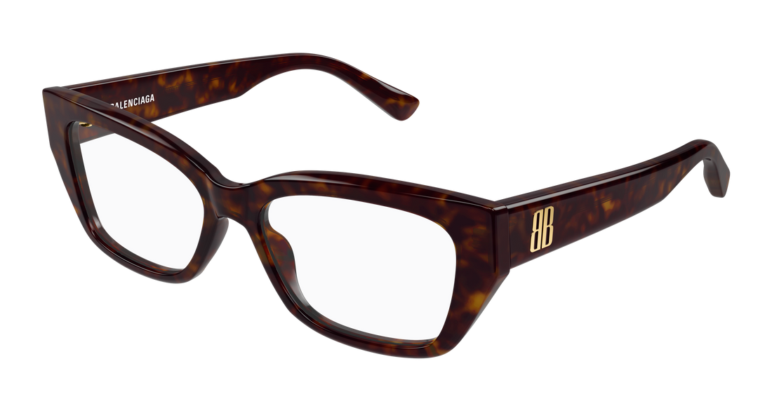 Prescription glasses balenciaga bb0483o 002 havana rectangular / squared femenino size 55mm - Main view