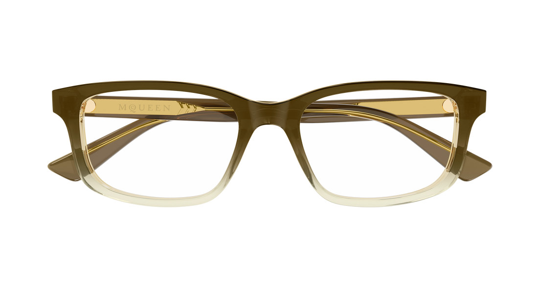 Brillen alexander mcqueen am0575o 006 marron cat eye masculino größe 54mm - Detailansicht