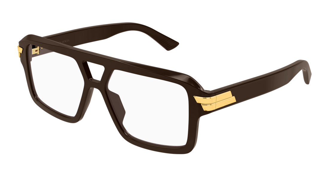 Lunettes de vue bottega veneta bv1491o 004 marron pilot/navigator unisex taille 54mm - Vue principale