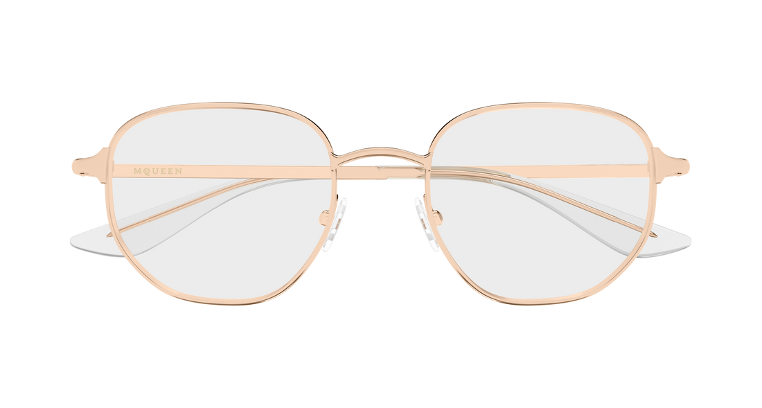 Brillen alexander mcqueen am0590o 004 dorado round/oval/panthos unisex größe 50mm - Detailansicht