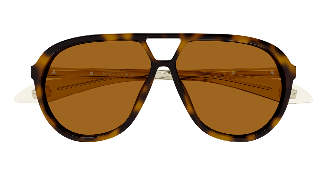 Sonnenbrillen alexander mcqueen am0586s 002 havana pilot/navigator unisex größe 59mm - Detailansicht