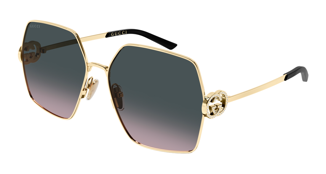 Sunglasses gucci gg2163s 002 dorado rectangular / squared femenino size 61mm - Main view