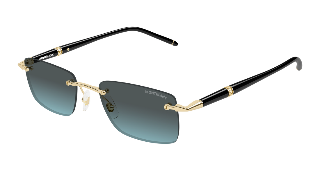 Sunglasses montblanc mb0344s 010 dorado rectangular / squared masculino size 54mm - Main view