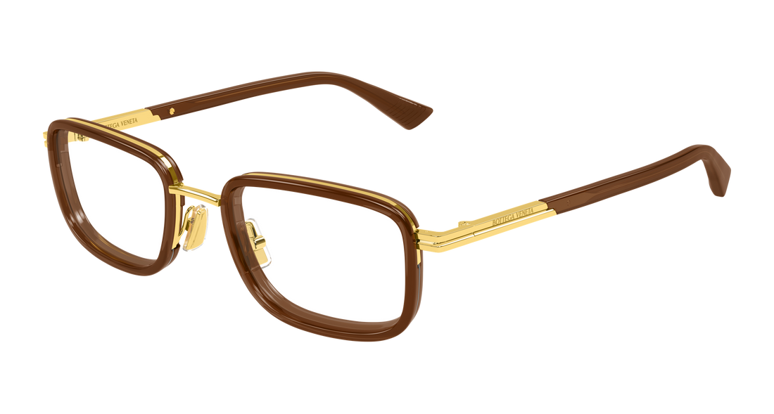 Prescription glasses bottega veneta bv1464o 007 dorado rectangular / squared masculino size 53mm - Main view