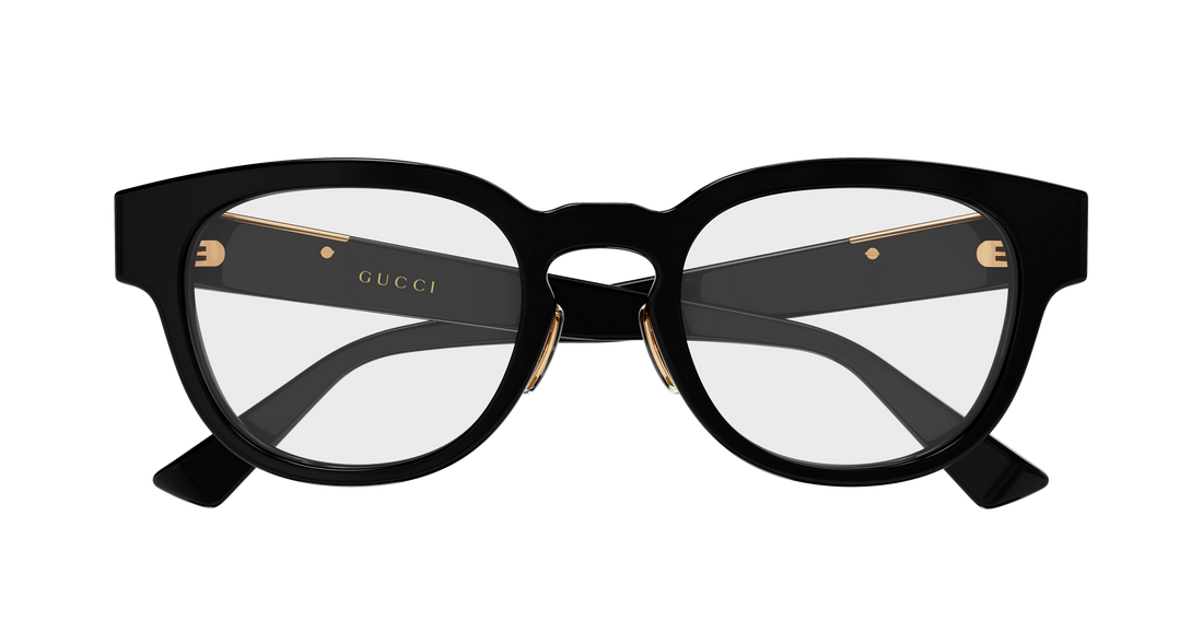 Lunettes de vue gucci gg2263oj 001 negro round/oval/panthos masculino taille 50mm - Vue détaillée