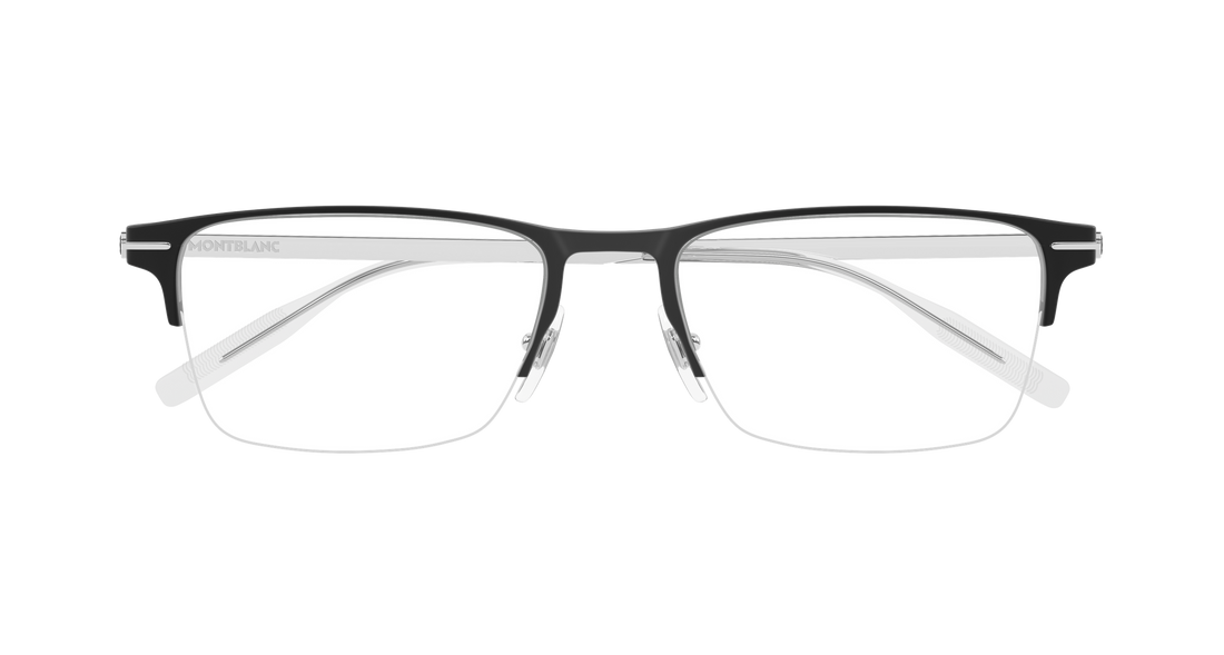Occhiali da vista montblanc mb0468o 001 negro rectangular / squared masculino taglia 55mm - Vista dettagliata