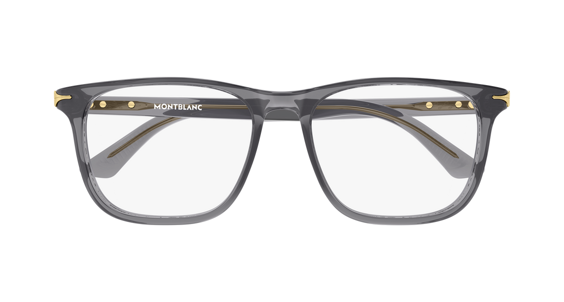 Brillen montblanc mb0520ol 005 gris rectangular / squared masculino größe 56mm - Detailansicht