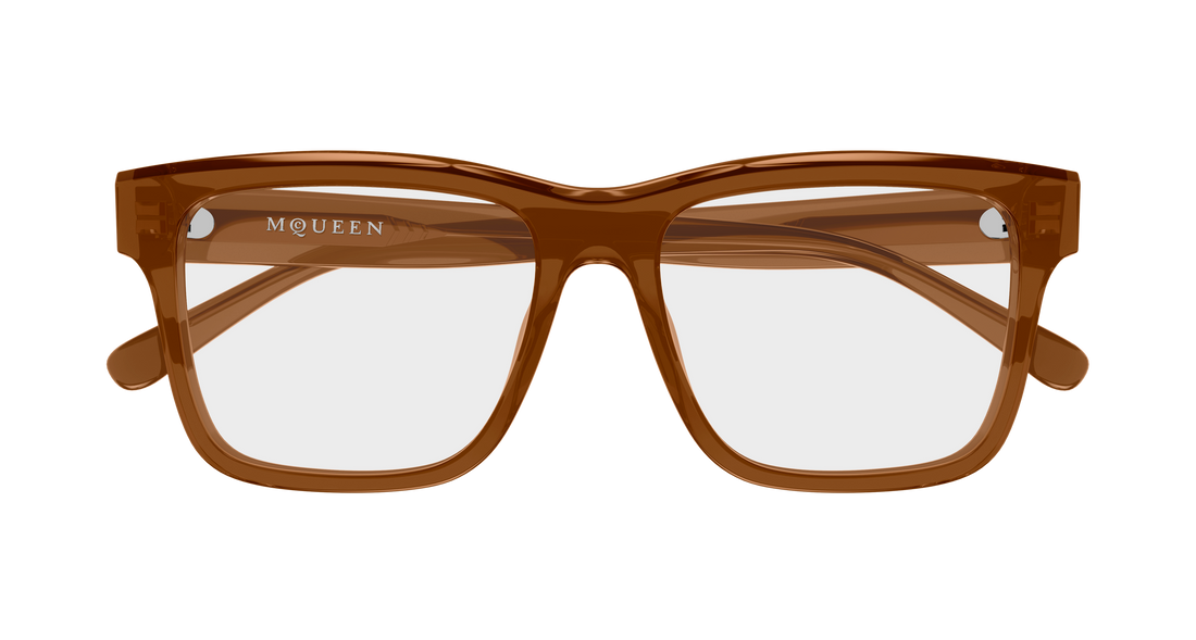Brillen alexander mcqueen am0582o 004 marron rectangular / squared unisex größe 54mm - Detailansicht