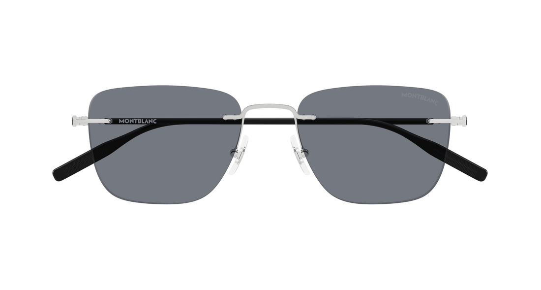 Lunettes de soleil montblanc mb0470s 002 plateado rectangular / squared masculino taille 54mm - Vue détaillée