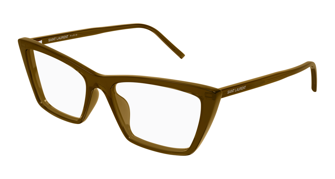 Lunettes de vue saint laurent sl 737 mica thin opt 009 marron rectangular / squared femenino taille 54mm - Vue principale