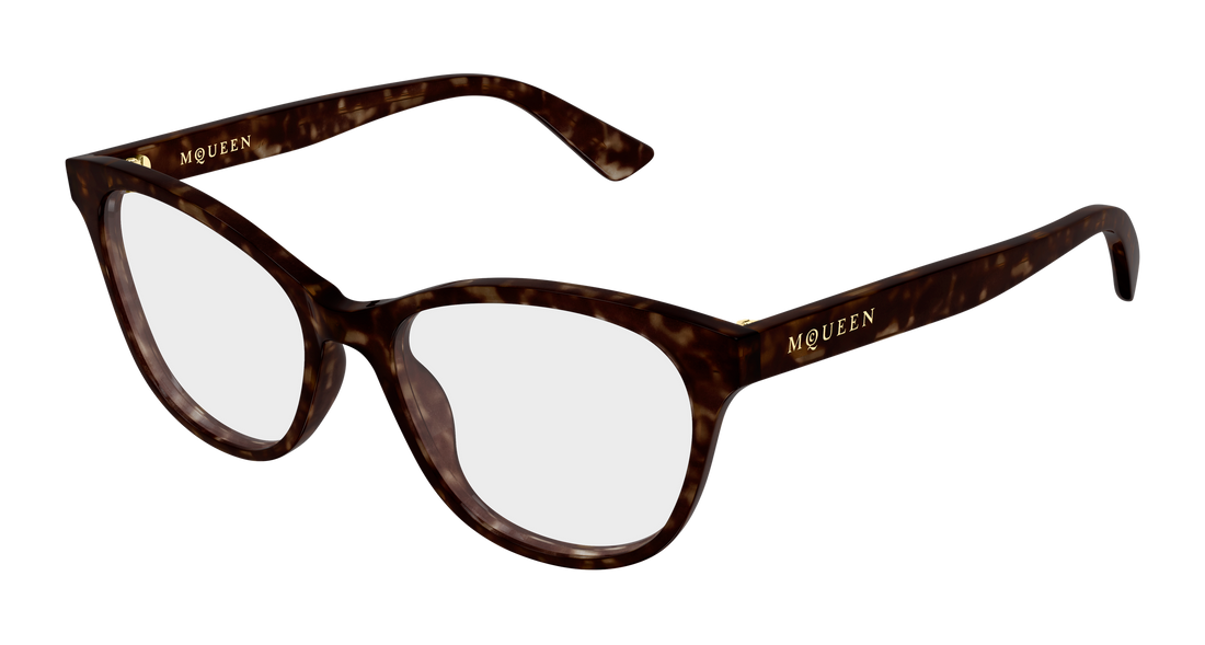 Brillen alexander mcqueen am0576o 008 havana cat eye femenino größe 54mm - Hauptansicht