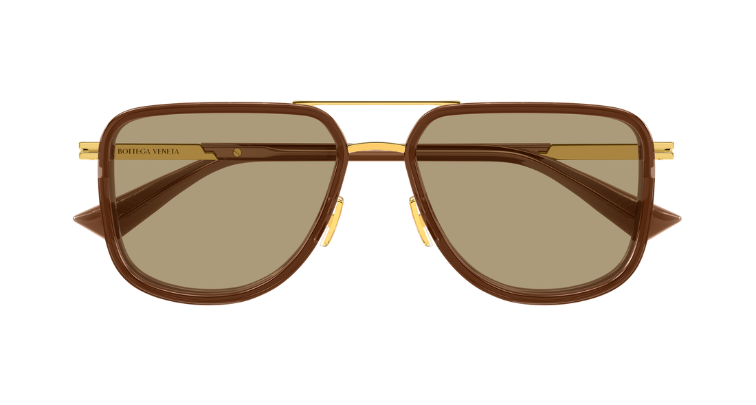 Sunglasses bottega veneta bv1463s 003 dorado pilot/navigator masculino size 56mm - Detailed view