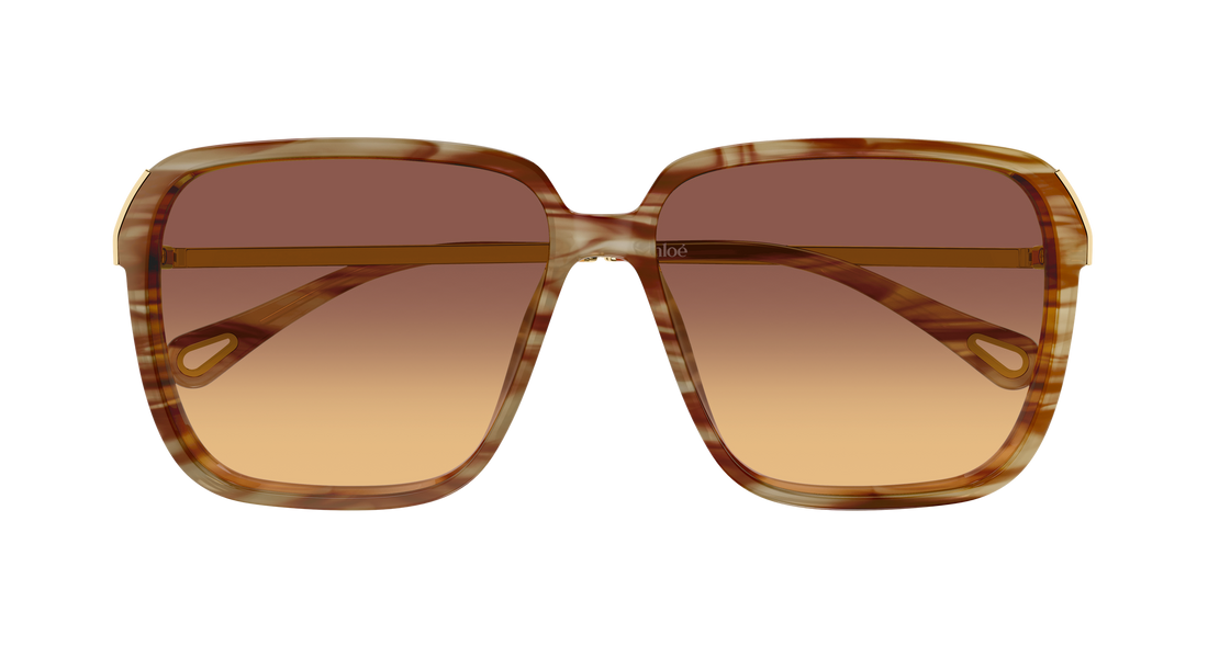 Lunettes de soleil chloé ch0405s 004 havana rectangular / squared femenino taille 59mm - Vue détaillée